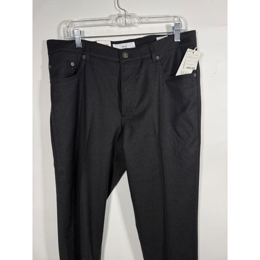 Brax Feel Good Mens Style Cooper Fancy Regular Fit Pants Charcoal Grey 34x36 NEW
